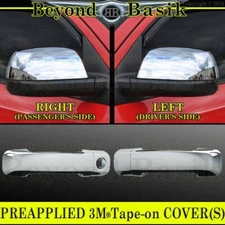 For 2007 08-18 2019 Toyota Tundra Chrome FRONT 2 Door Handle COVERS+Half Mirrors