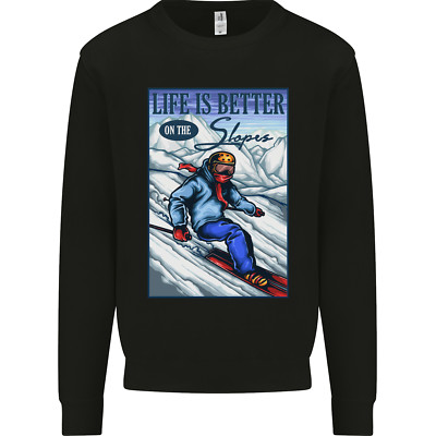Skiing Life Better on the Slopes Skifahrer Herren Sweatshirt Pullover