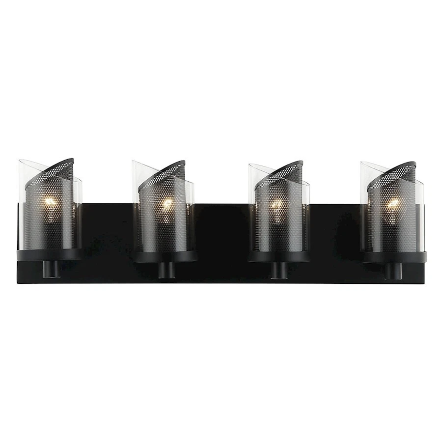 Varaluz So Inclined 4 Light Bath Vanity Light Black Clear Black