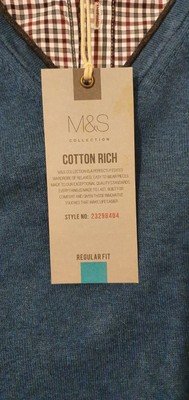Mens Marks And Spencer M\u0026S Mock Shirt Jumper Checkered Size XL | eBay