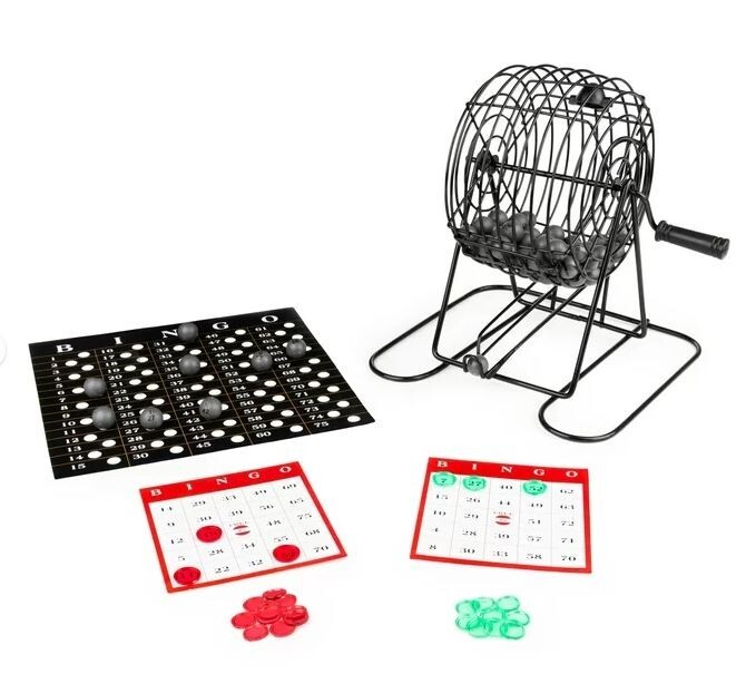 Cardinal Classics, Deluxe Metal Bingo Game Cage with Numbered Balls
