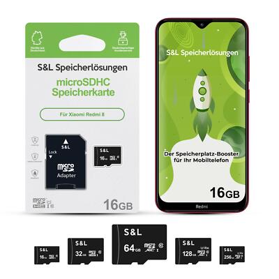 micro SD Speicherkarte Memory für Xiaomi Redmi 8 16GB 32GB 64GB 128GB 256GB Top