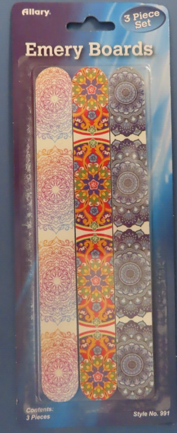 Allary Printed Nail Files Emery Boards 7" Long 3 piece set 991 NEW eBay