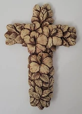 Vintage Hibiscus Pottery Cross Kevin Row 7.75 X 5.5"