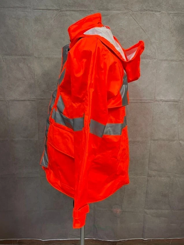 Rainwear Kit NSA CLASS 3 Orange with Reflective Trim Size M: Jacket & Overalls - Image 3 of 4