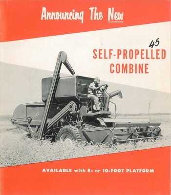 New JD 45 Self-Propelled Combine Color Brochure Corn Head 8' 10'