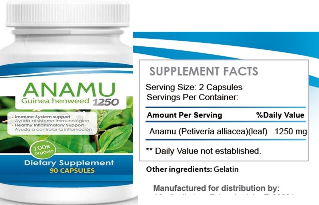 NATURAL ANAMU 2 Confezioni Speciali di 100% CAPSULE 180 CAPSULE 1250 MG. foto 5