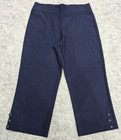 Regatta Petites Ladies 3 Button Detail Crop Length Pants size 8 Colour Navy