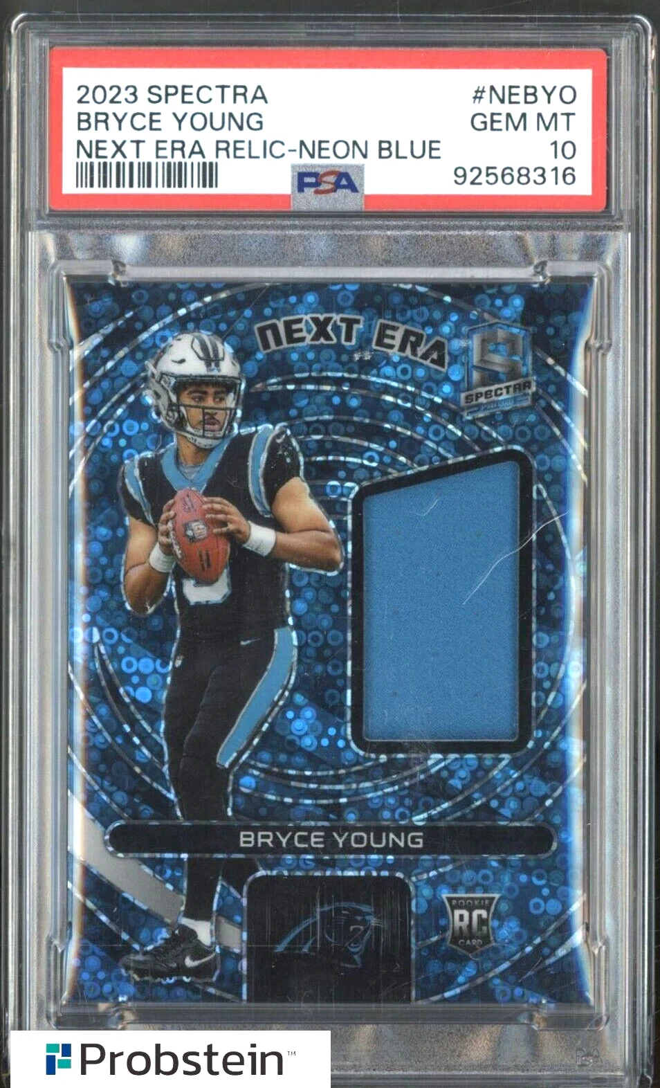 Bryce Young Panini Spectra Next ERA Relics #NEBYO Neon Blue