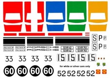  60 Porsche 910 Carrera 6 1/64th HO Scale Slot Car Decals