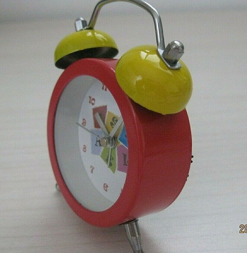 Collectable Red And Yellow Mini Alarm Clock Israel Gift New Judaica - Picture 2 of 4