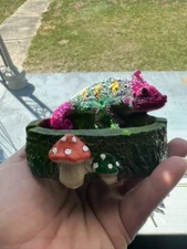 Ashtray Mythical Dragon Stoned Mushroom Ashtray -Resin