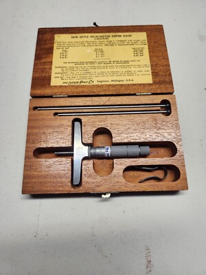 Excellent Condition Vintage Lufkin  0-3'' Depth Micrometer Made in USA