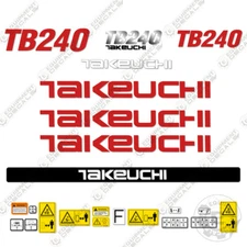 Fits Takeuchi TB 240 Decal Kit Mini Excavator - OUTDOOR CAB - 7 YEAR 3M VINYL!