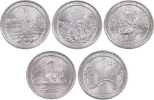 2011 P National Park Quarter 5 Coin Set Uncirculated Mint State 25c Collectible