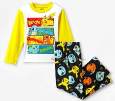 POKEMON Boys Pajamas Size 4 Set Long Sleeve T Shirt Pants Pikachu Girls XS S NWT