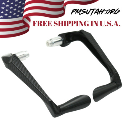 2 Carbon Fiber Motorcycle 7/8'' 22mm Handlebar Brake Clutch Lever Protector Guard