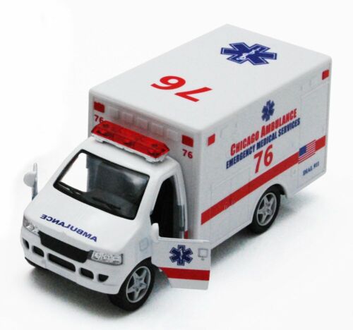 Chicago Rescue Team Ambulance White Kinsmart 5259DCG 5" Diecast Model Car - Afbeelding 1 van 8