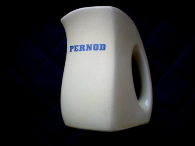 Pitcher / Water Pitcher PERNOD Anise Liqueur Ceramic 1970s Crackle Design FRANCE