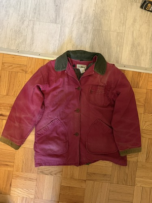 #ad L.L. Bean Vintage Red Barn Chore Jacket Coat Size XL With Liner Women’s $38.80