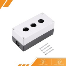 1 x Push Button Switch Control Station Box 22mm 3 Holes Black and Light Gray