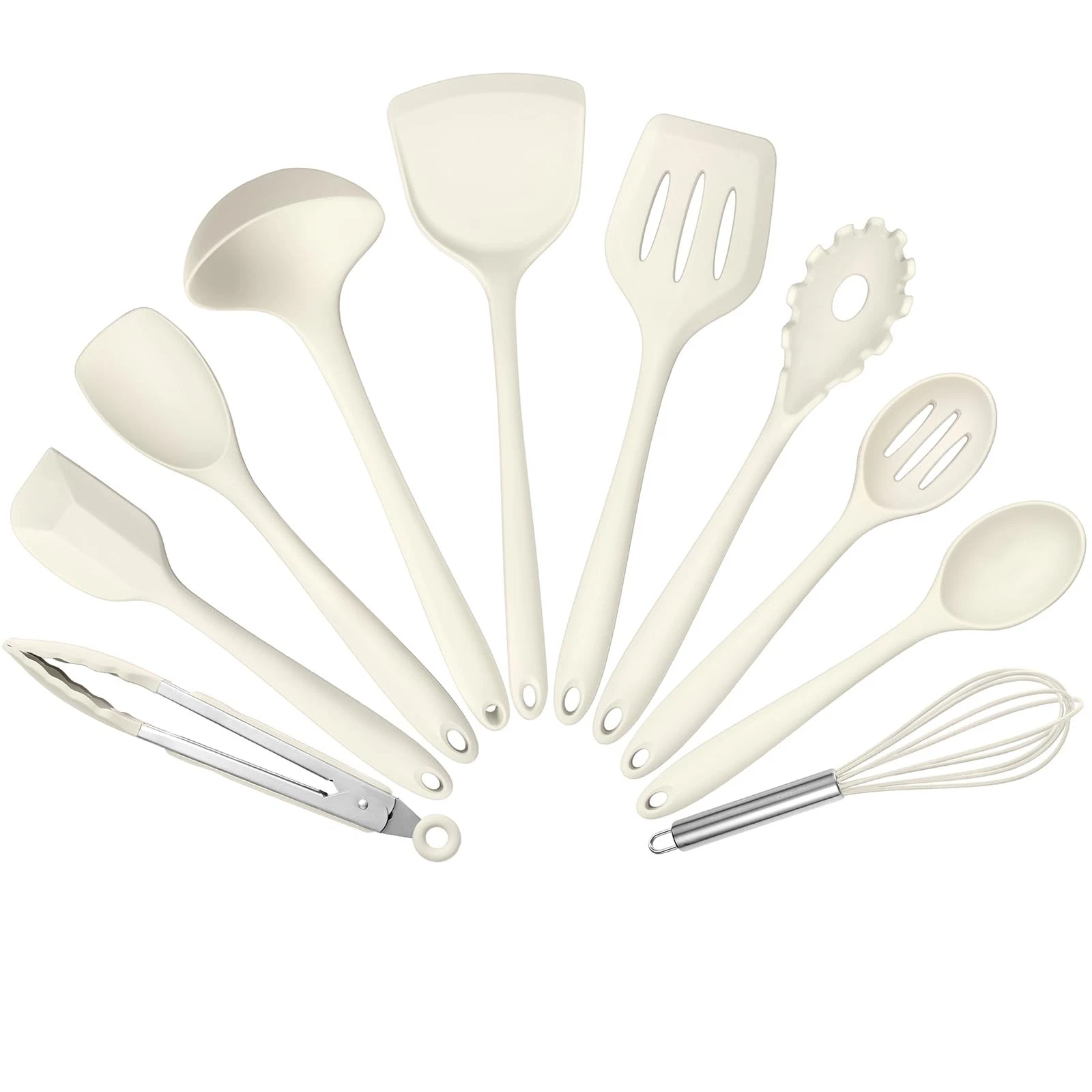 White 10 PCS Silicone Kitchen Cooking Utensil Set Heat Resistant Spatula Whisk
Opens in a new window