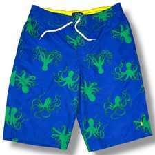 Polo Ralph Lauren Boys Blue Green Octopus Swim Trunks XL 18-20 NWT 323703185001