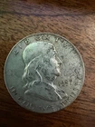 1957 Benjamin Franklin Half Dollar 90% Silver, Circulated