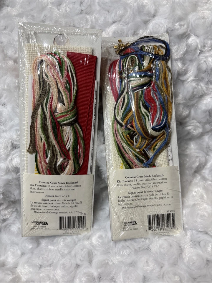 Counted Cross Stitch Christmas Bookmark Set - Charm Included - Image 2 of 2