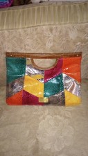 Nine West Multi Faux Snakeskin Extreme Exotics Large Clutch Bag RARE 2007 🔥 🔥