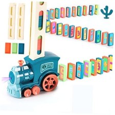 200 PCS Domino Train Toys Set with Automatic Dominos Building and Stickers