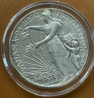 1915 Panama Pacific Expo Commemorative Half Dollar Silver Original Coin TCCCX