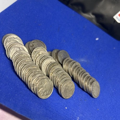 Lot of 54 Buffalo Nickels Random dates Unsearched