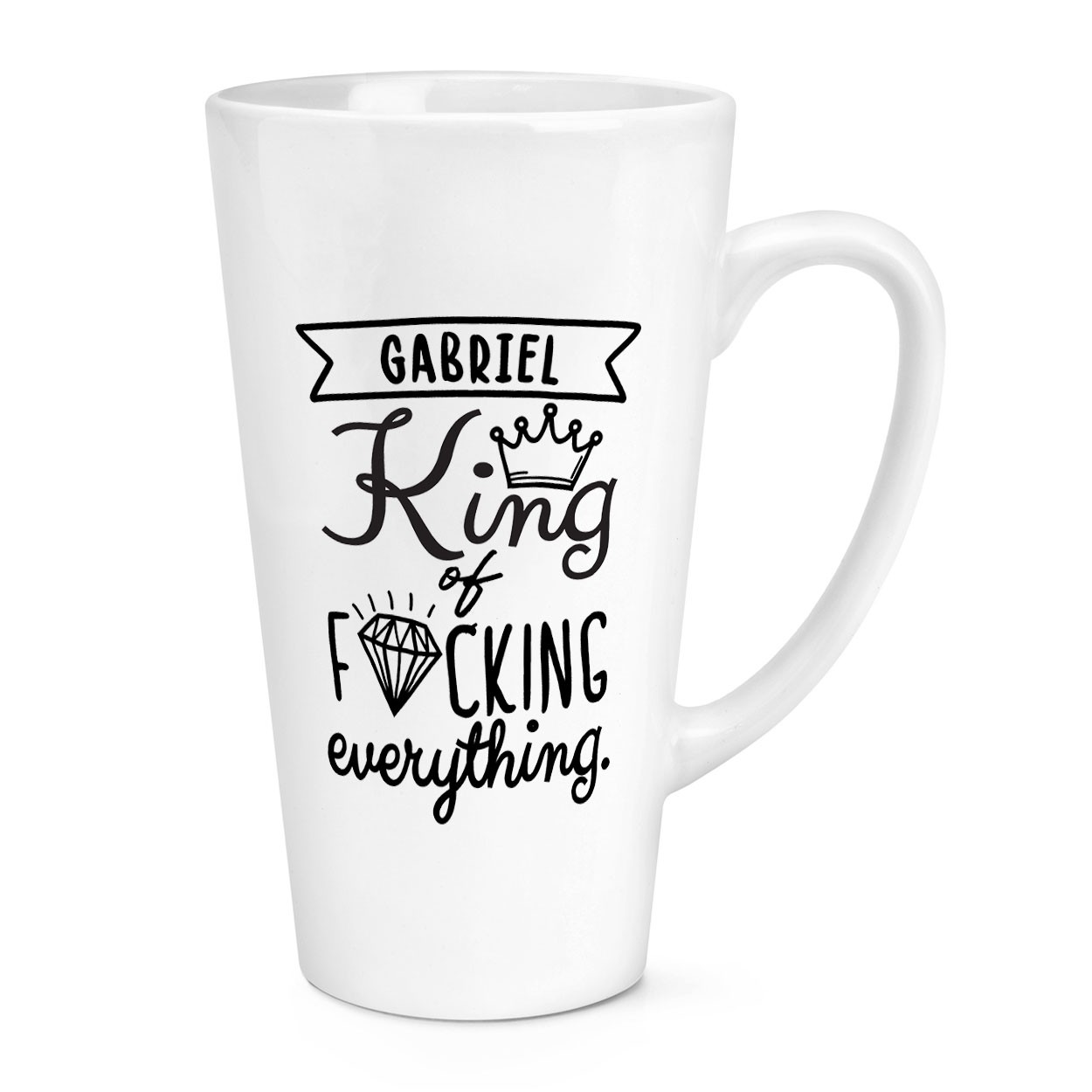 Personalised King Of F-king Everything 17oz Large Latte Mug Cup Dad Fathers Day