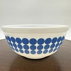 Vintage PYREX 403 Blue Polka Dots White Glass Mixing Nesting Bowl 2-1/2 Qt Quart
