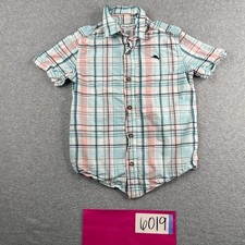Tommy Bahama Shirt Youth Medium 7/8 Colorful Plaid SHort Sleeve Buttopn Up
