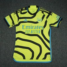 Arsenal FC Jersey Shirt Men Small Yellow adidas 23/24 Away Premier League Soccer
