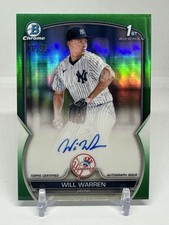 WILL WARREN 2023 BOWMAN CHROME 1ST PROSPECT GREEN REFRACTOR AUTO /99