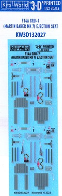 Kits World Decals 1/32 3D F-14A GRU-7 MARTIN BAKER EJECTION SEAT SET