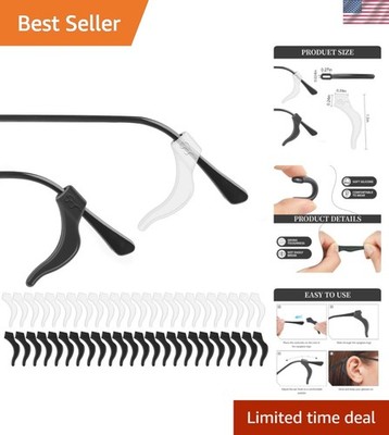 24 Pairs Glasses Ear Grip, Silicone Ear Hooks For Glasses With Storage Box fo...