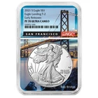 2021-S $1 1-oz T-2 Proof American Silver Eagle NGC PF70UC ER San Francisco Core