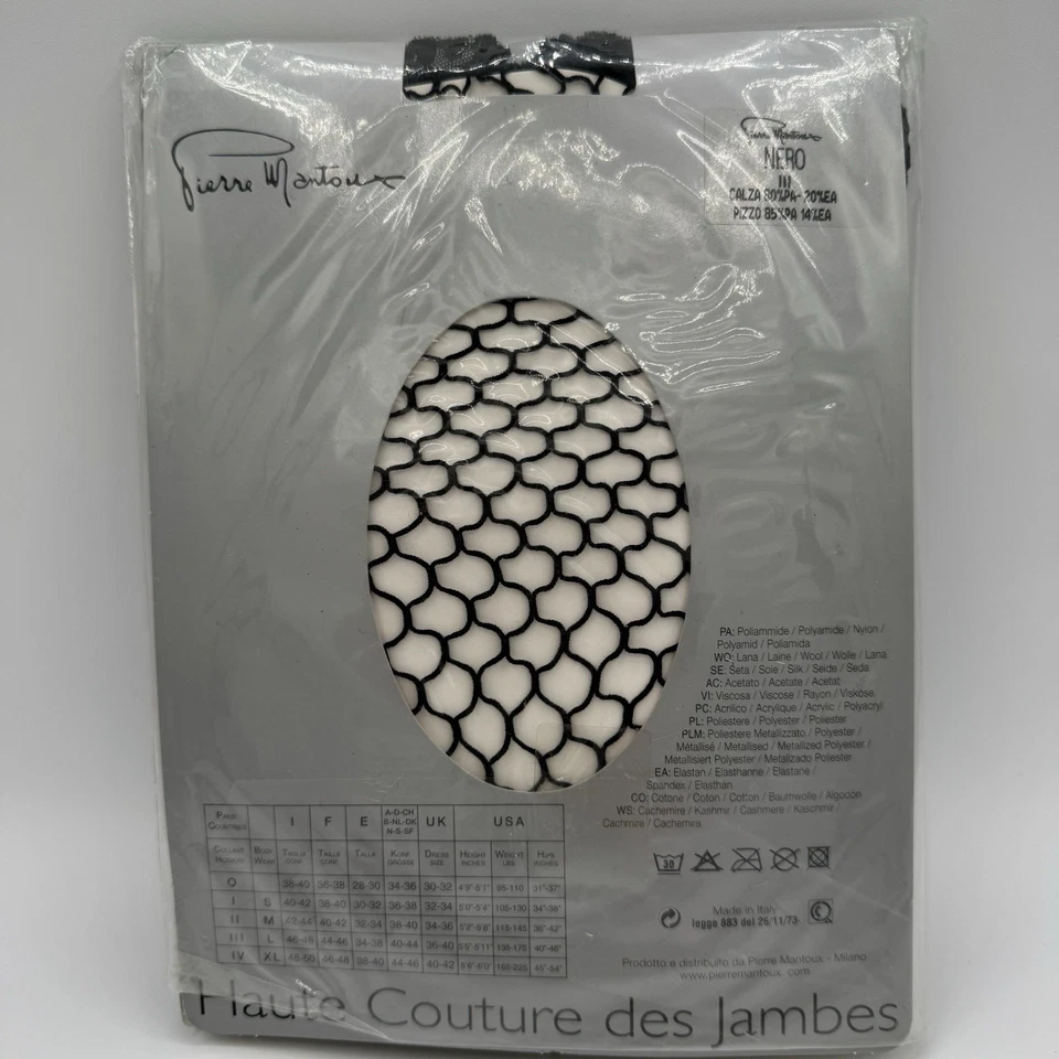 Pierre Mantoux Leggings a Rete Couture Nero Tg III Large Italia Confezione Sigillata - Immagine 2 di 4