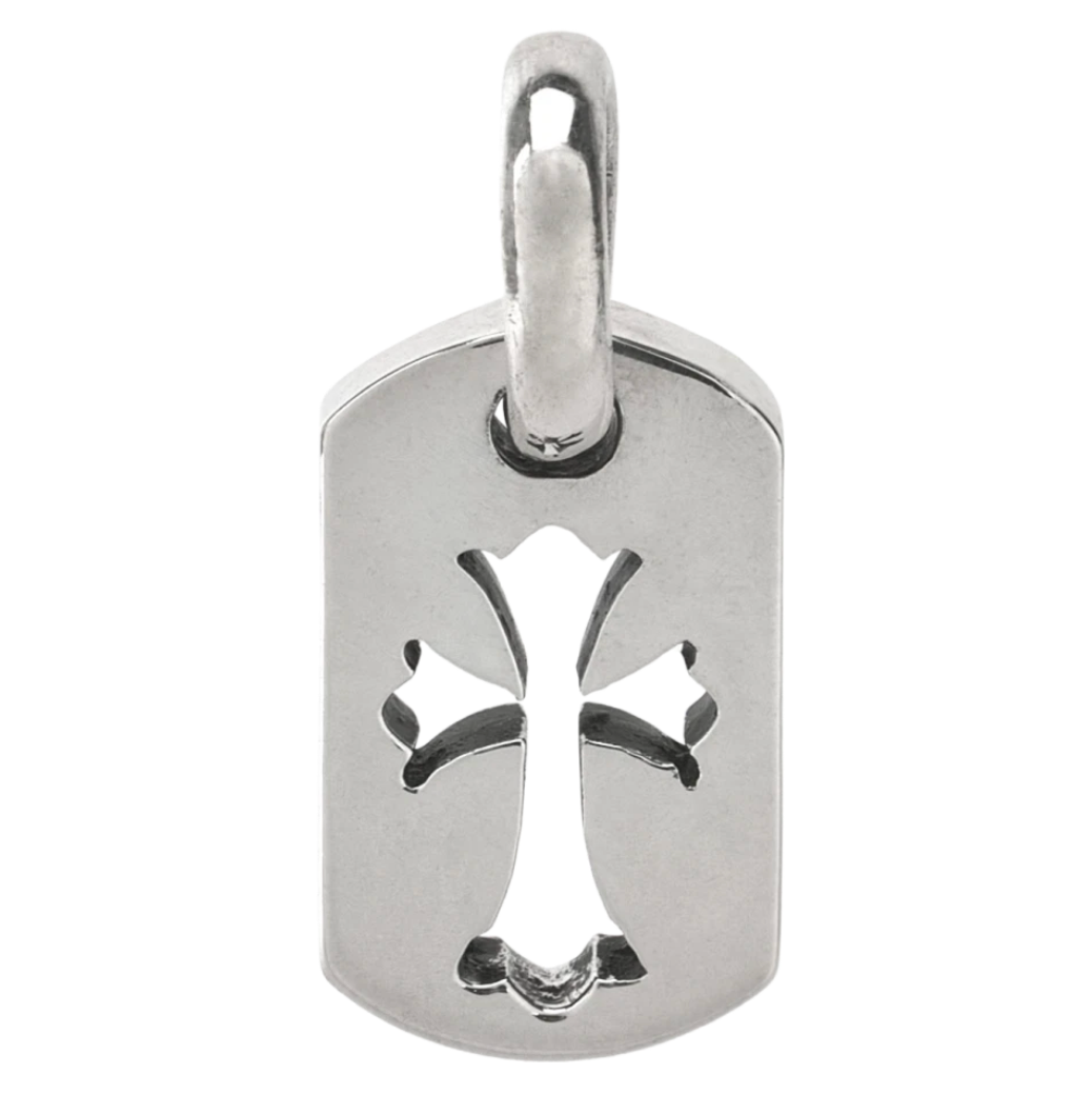 Chrome Hearts Dog Tag Tiny Cut Out Cross Pendant Silver [Brand-New] | eBay