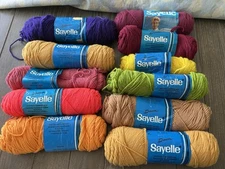 11 Vintage SAYELLE multi colors Worsted Acrylic Yarn 2 lbs 2 oz Lot