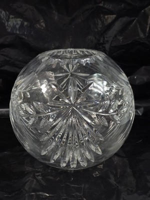 Crystal Clear Industries Atrium Rose Bowl Vase Floating Candles Hand Blown.  127