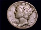 1936-D  Mercury Dime,  Very Good Grade