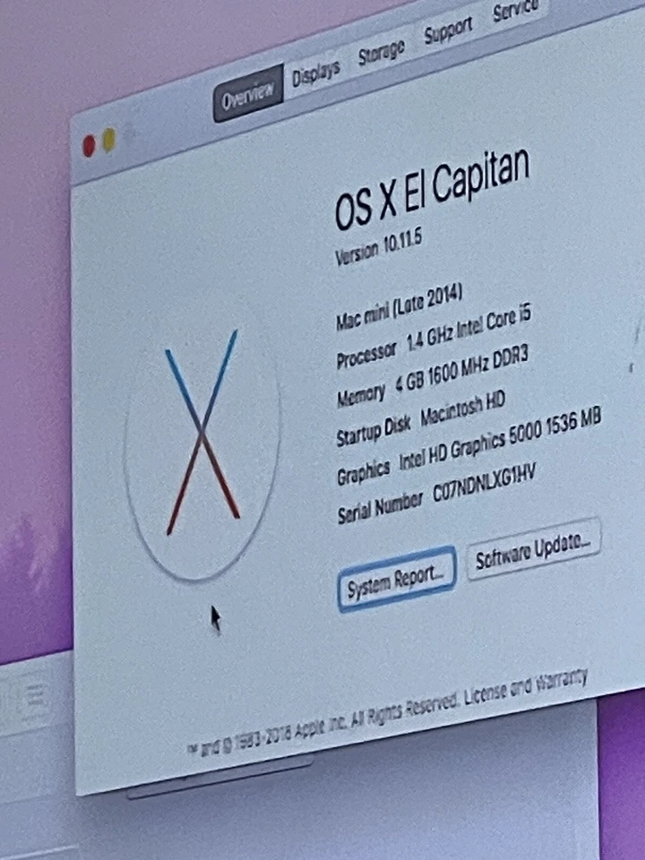 Apple Mac Mini A1347 (2014) i5-4260U CPU @ 1.4GHz 4GB RAM 500GB HDD - Image 3 of 4