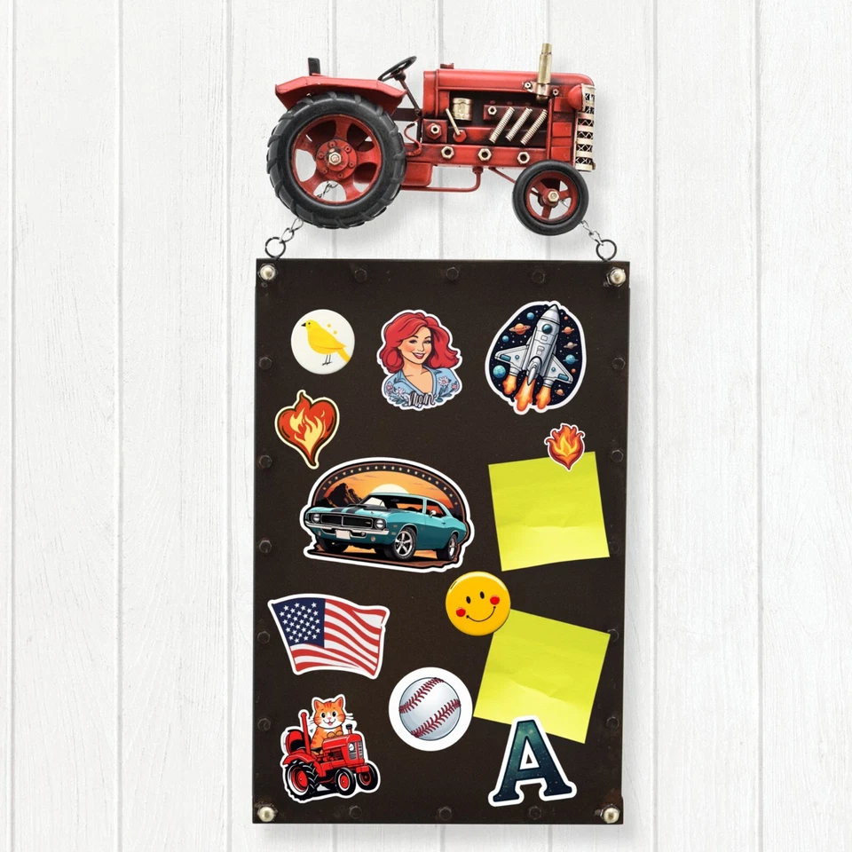Hanging Iron Tractor Magnetic Note Boards - Image 4 of 4
