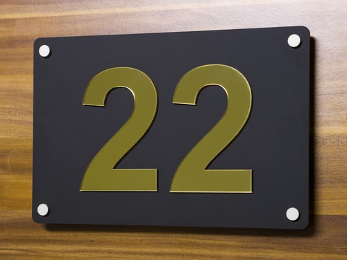 House Number Gold Acrylic / Satin Finish Black - Picture 9 of 12