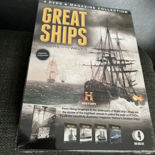 Great Ships: Rulers of the Waves - 4 DVDS & Magazine Collection New And Sealed - Zdjęcie 1 z 7